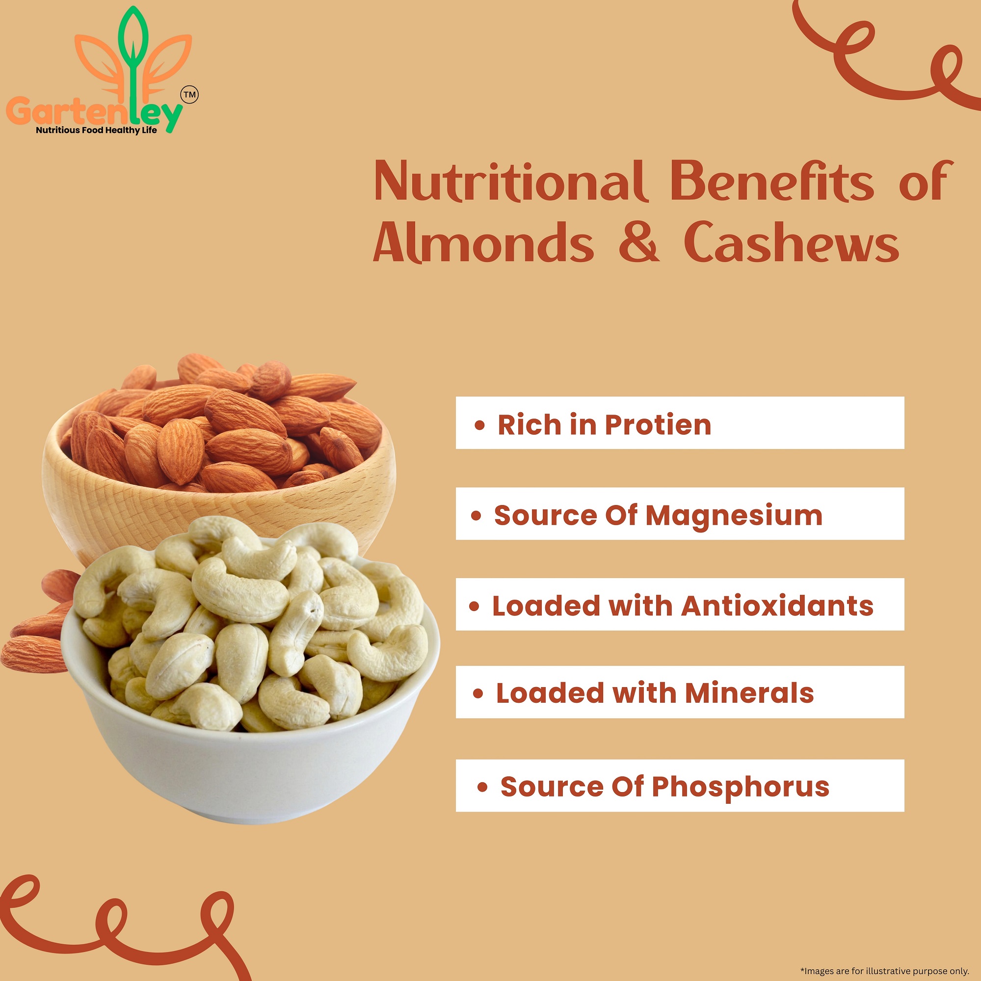 PREMIUM CALIFORNIA ALMONDS AND CASHEWS COMBO PACK- 400g - Image 3
