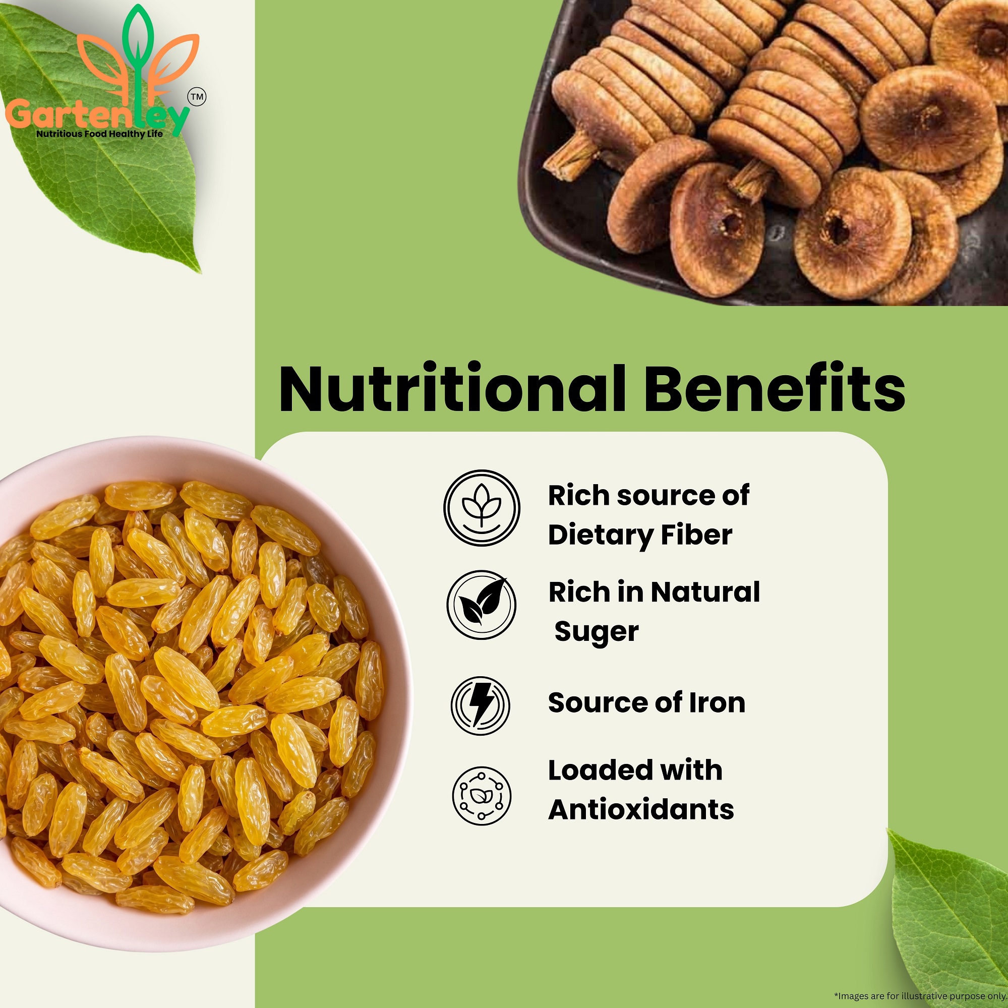 PREMIUM DRIED FIGS (ANJEER) & RAISINS (KISHMISH) COMBO PACK- 400g - Image 3