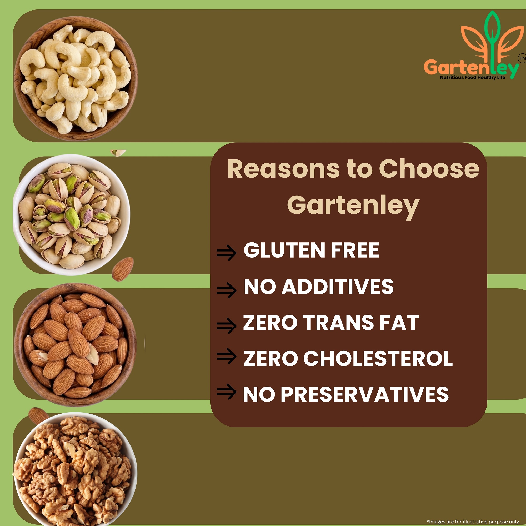 PREMIUM CALIFORNIA ALMOND, CASHEW, WALNUT KERNELS & SALTED PISTACHIOS COMBO PACK - 800g - Image 6