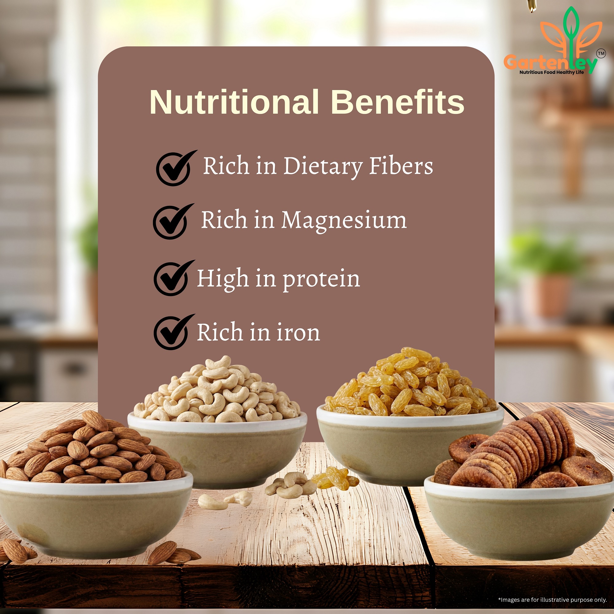 PREMIUM CALIFORNIA ALMOND, CASHEW KERNELS, DRIED FIGS (ANJEER) & RAISINS(KISHMISH) COMBO PACK- 800g - Image 3