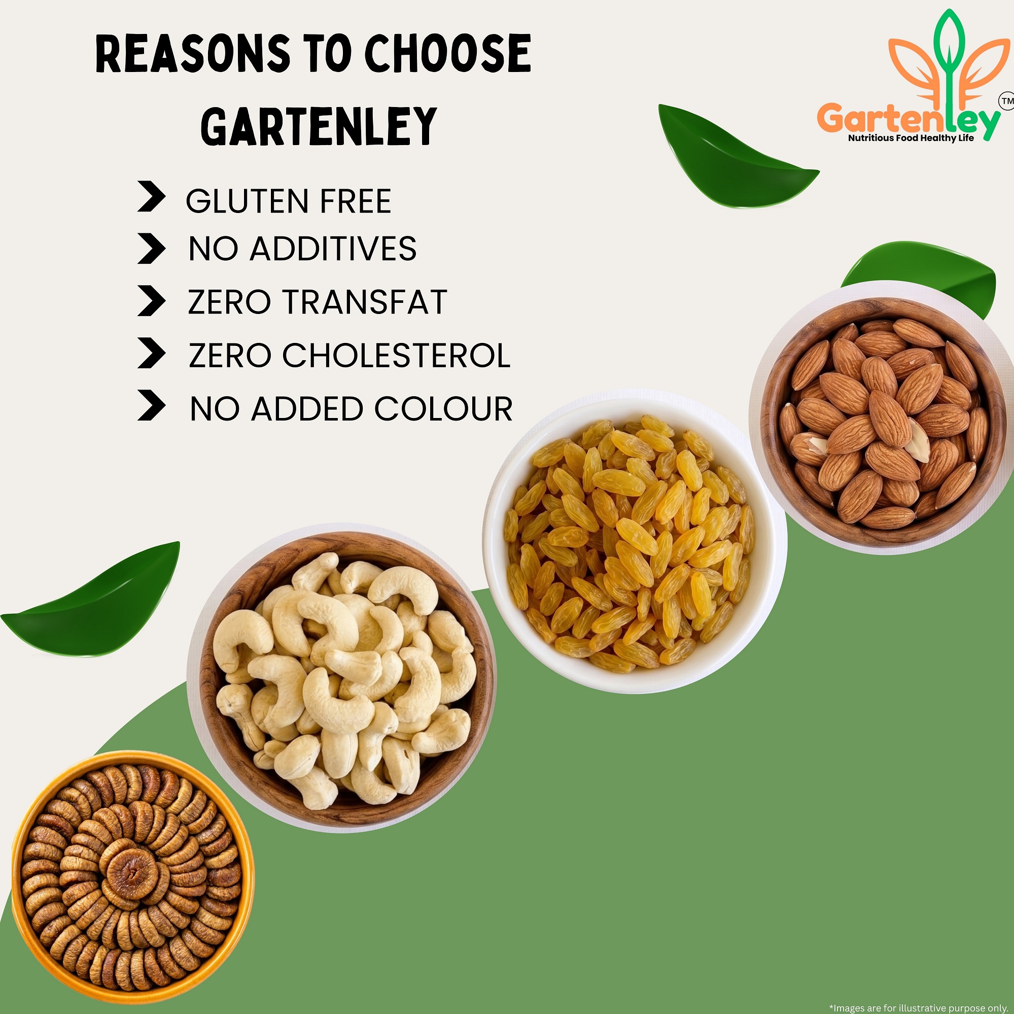 PREMIUM CALIFORNIA ALMOND, CASHEW KERNELS, DRIED FIGS (ANJEER) & RAISINS(KISHMISH) COMBO PACK- 800g - Image 6