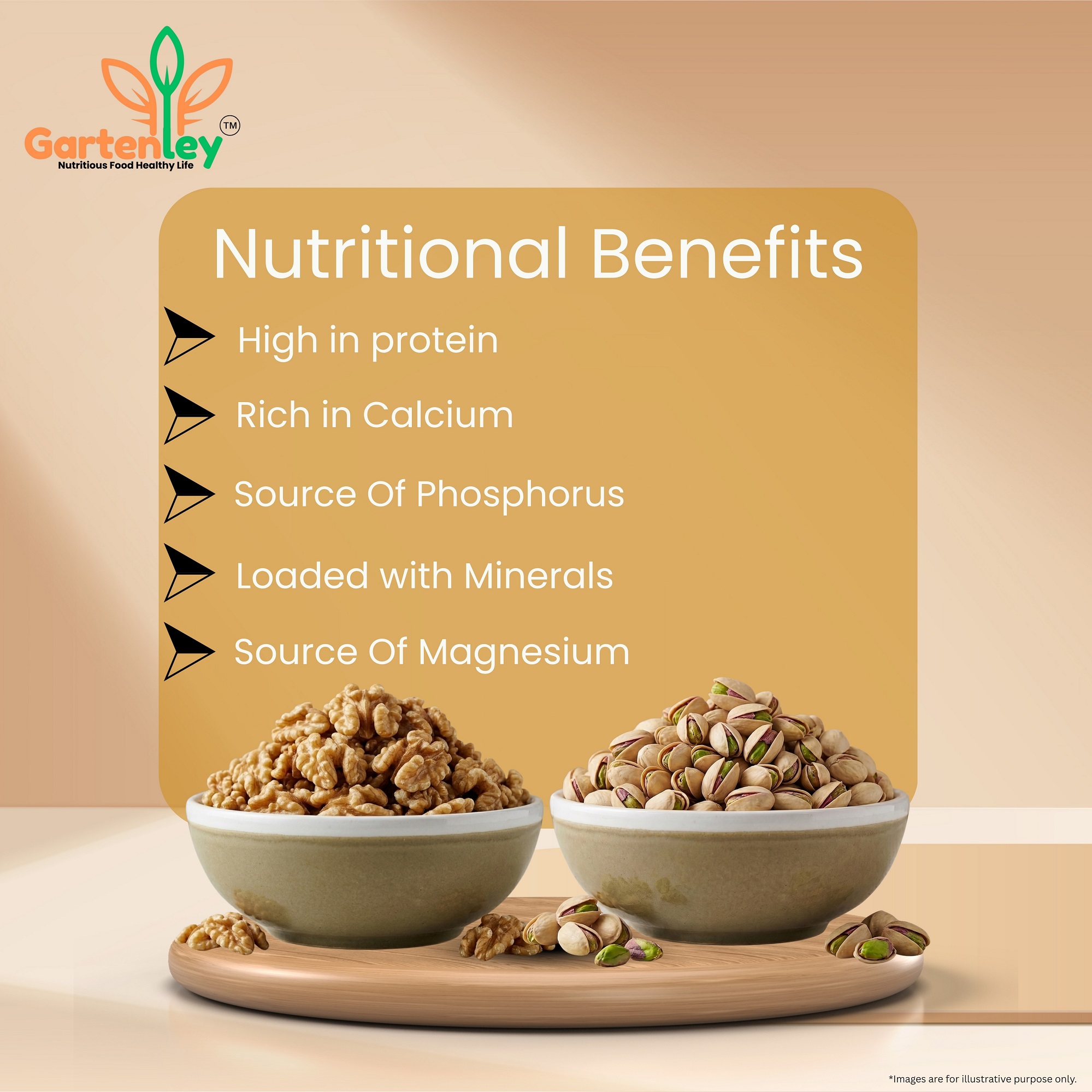 PREMIUM WALNUT KERNELS & ROASTED SALTED PISTACHIOS COMBO PACK- 400g - Image 3