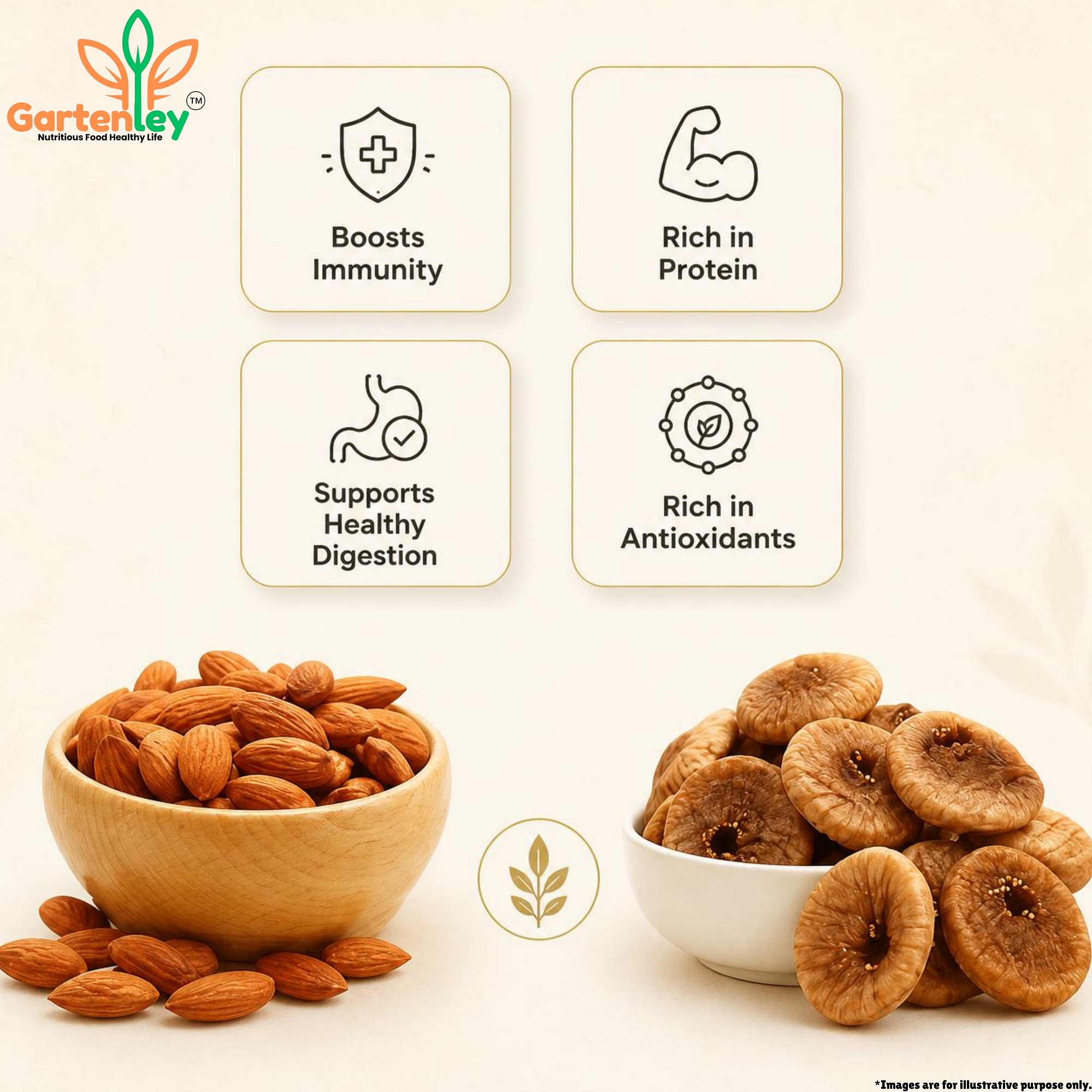 PREMIUM CALIFORNIA ALMOND (BADAM) KERNELS & DRIED FIGS (ANJEER) COMBO PACK- 400g - Image 6