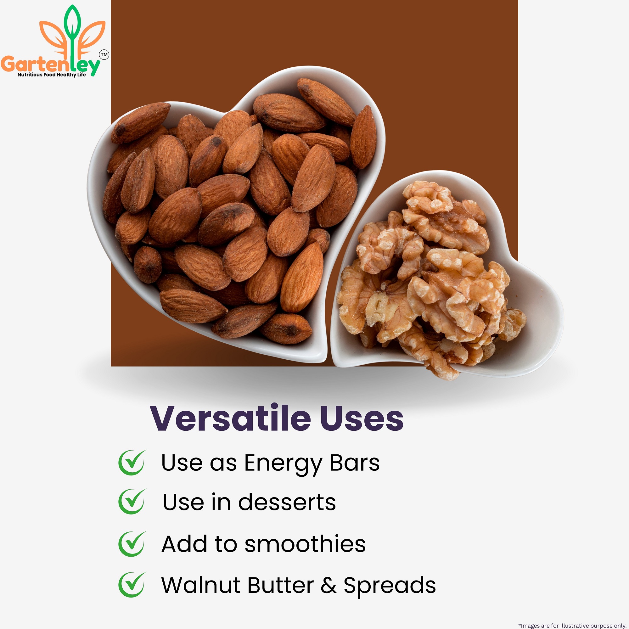PREMIUM CALIFORNIA ALMOND & WALNUT KERNELS COMBO PACK- 400g - Image 5