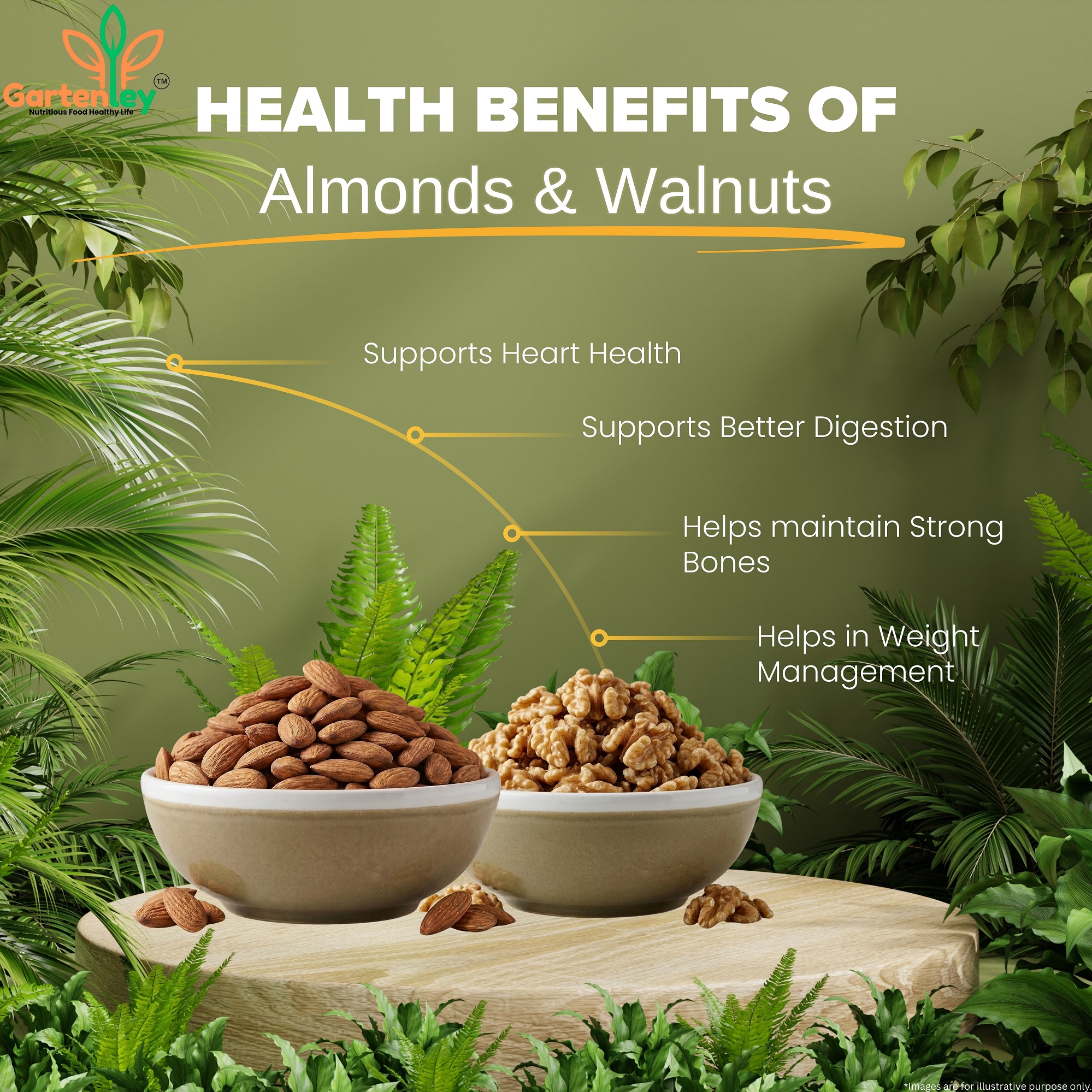 PREMIUM CALIFORNIA ALMOND & WALNUT KERNELS COMBO PACK- 400g - Image 4