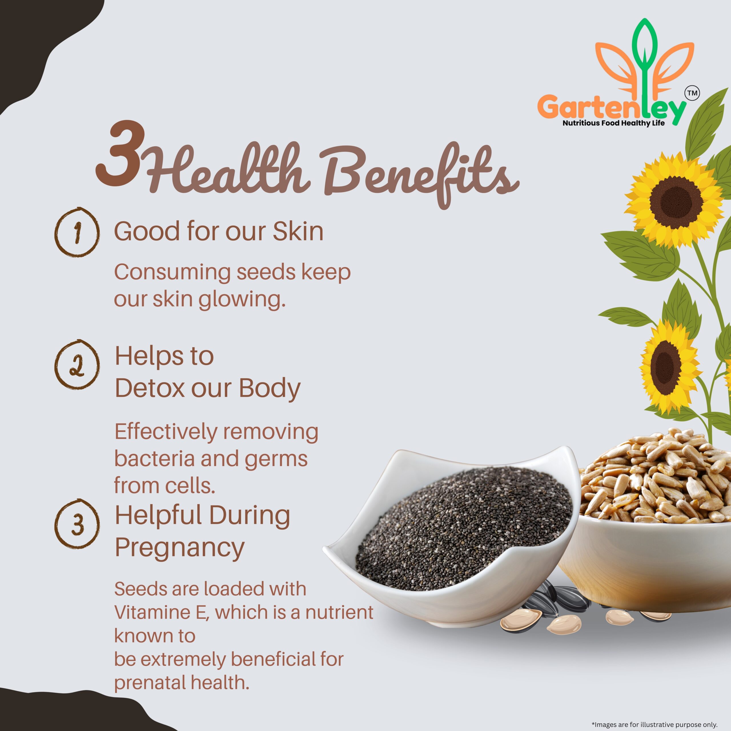 PREMIUM SUNFLOWER & CHIA SEEDS COMBO PACK- 400g - Image 3